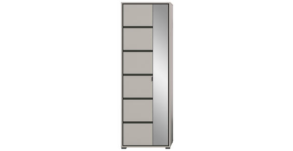 GARDEROBENSCHRANK 65/196/37 cm  - Anthrazit/Schwarz, Design, Glas/Holzwerkstoff (65/196/37cm) - Xora