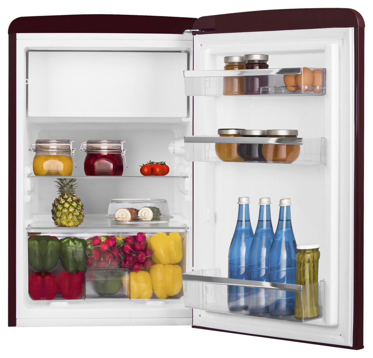 KÜHLSCHRANK 55/86/61,5 cm KS 15611 R  - Weinrot, Basics, Glas/Metall (55/86/61,5cm) - Amica