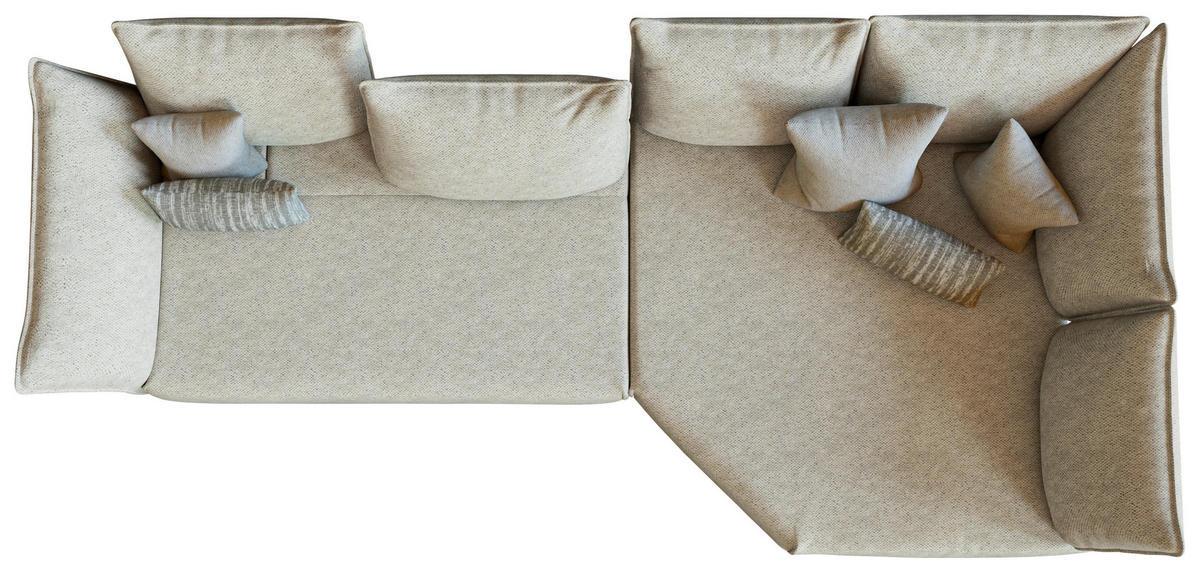 ROHOVÁ SEDACIA SÚPRAVA, textil, krémová - čierna/krémová, Modern, kov/textil (340/272cm) - Chilliano