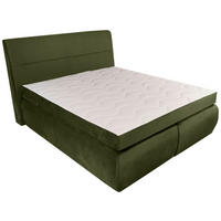 Boxspring 160X200 CM 160/200 cm  verde închis  - maro/verde închis, Modern, lemn/metal (160/200cm) - Voleo