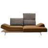 ECKSOFA in Flachgewebe Braun, Goldfarben  - Chromfarben/Goldfarben, Design, Holz/Textil (240/132cm) - Koinor