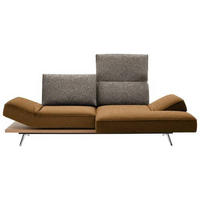ECKSOFA in Flachgewebe Braun, Goldfarben  - Chromfarben/Goldfarben, Design, Holz/Textil (240/132cm) - Koinor