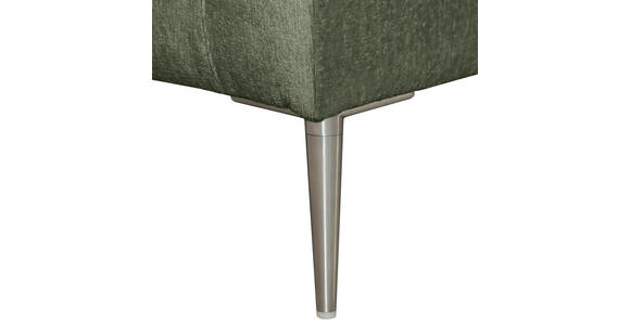 ECKSOFA Grün Chenille Rückenkissen, Rücken echt  - Silberfarben/Grün, KONVENTIONELL, Textil/Metall (143/284cm) - Carryhome