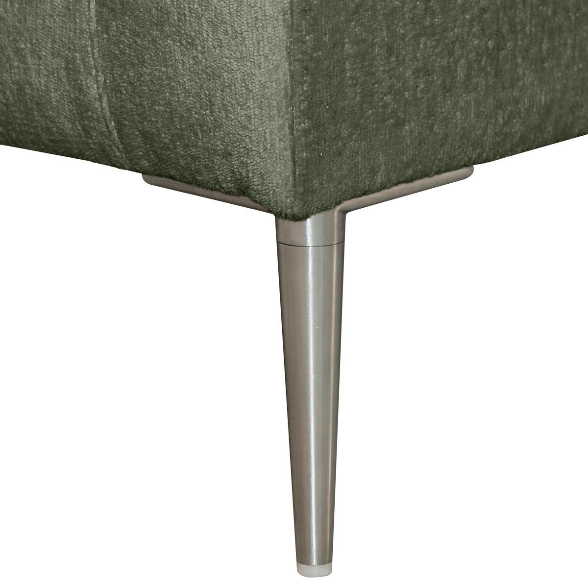 ECKSOFA Grün Chenille  - Silberfarben/Grün, KONVENTIONELL, Textil/Metall (143/284cm) - Carryhome