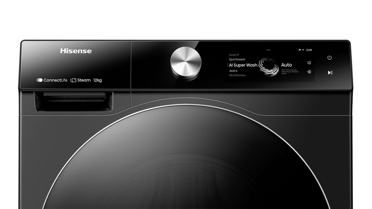WASCHMASCHINE WF7S1247BB   - Schwarz, Basics, Glas/Kunststoff (59,5/84,5/64cm) - Hisense