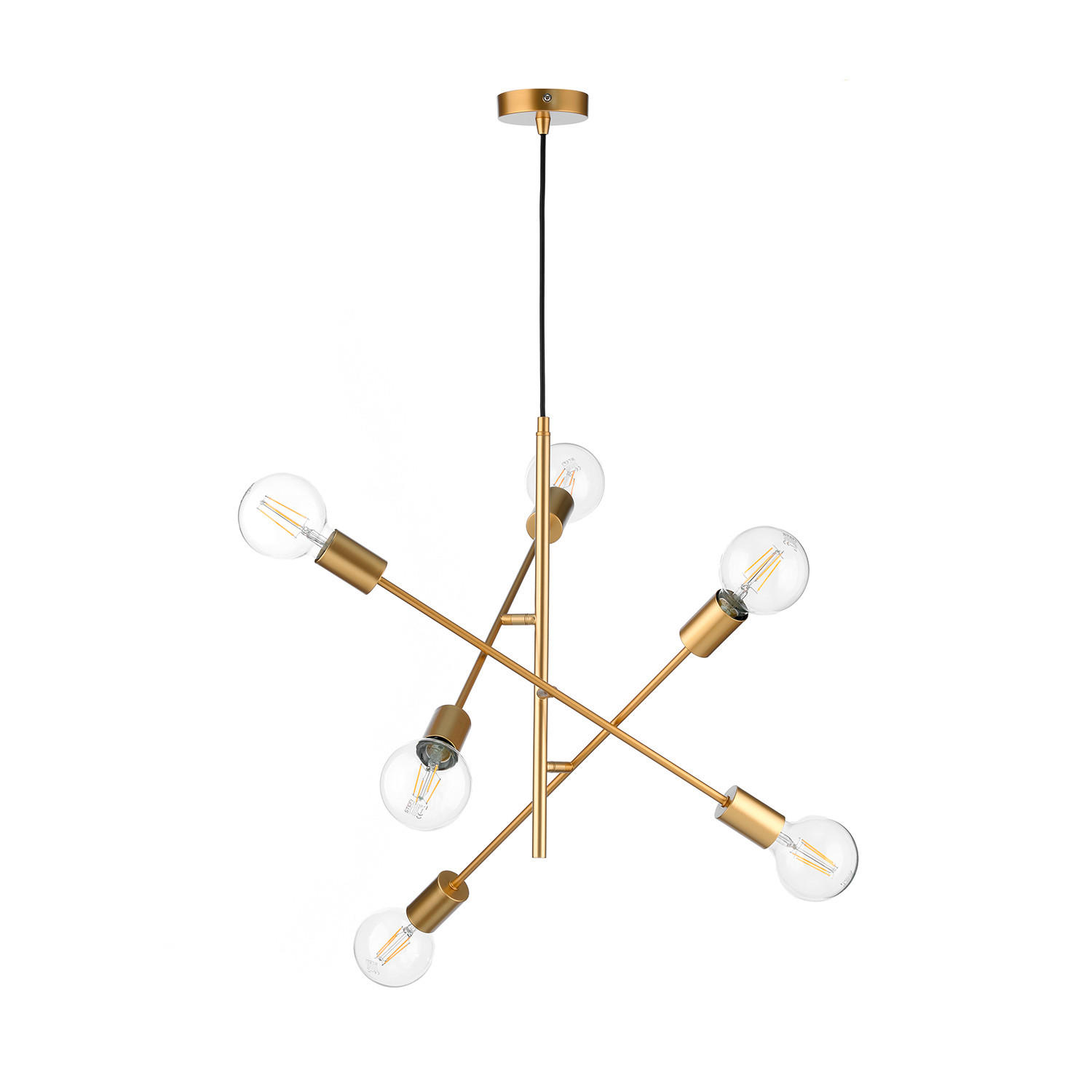 HÄNGELEUCHTE 5098 CROSS 100/100/100 cm - Goldfarben, KONVENTIONELL, Metall (100/100/100cm)