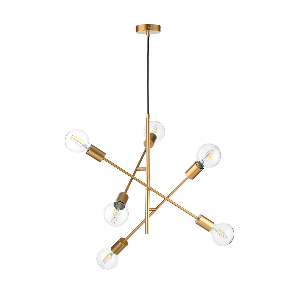 HÄNGELEUCHTE 5098 CROSS 100/100/100 cm   - Goldfarben, KONVENTIONELL, Metall (100/100/100cm)