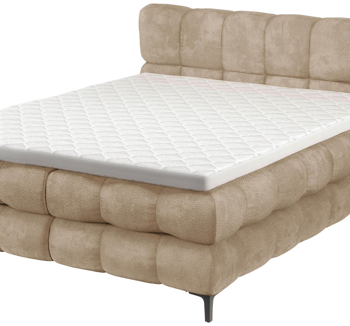 BOXBETT 160/200 cm  in Creme  - Creme/Schwarz, Design, Textil/Metall (160/200cm) - Ti'me