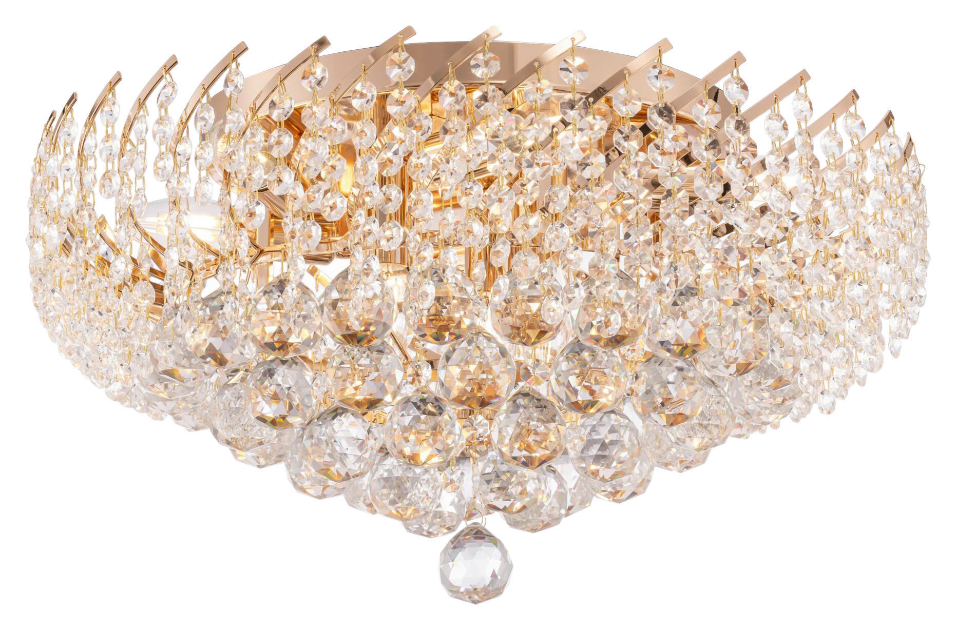 KRONLEUCHTER  51/24,5/51 cm   - Goldfarben, Trend, Glas/Metall (51/24,5/51cm) - MAYTONI