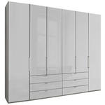 DREHTÜRENSCHRANK  in Grau, Weiß  - Chromfarben/Weiß, KONVENTIONELL, Glas/Holzwerkstoff (250/216/58cm) - Dieter Knoll