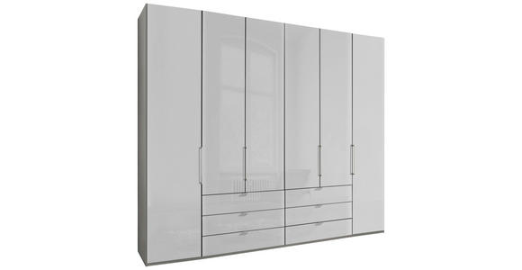 DREHTÜRENSCHRANK  in Grau, Weiß  - Chromfarben/Weiß, KONVENTIONELL, Glas/Holzwerkstoff (250/236/58cm) - Dieter Knoll