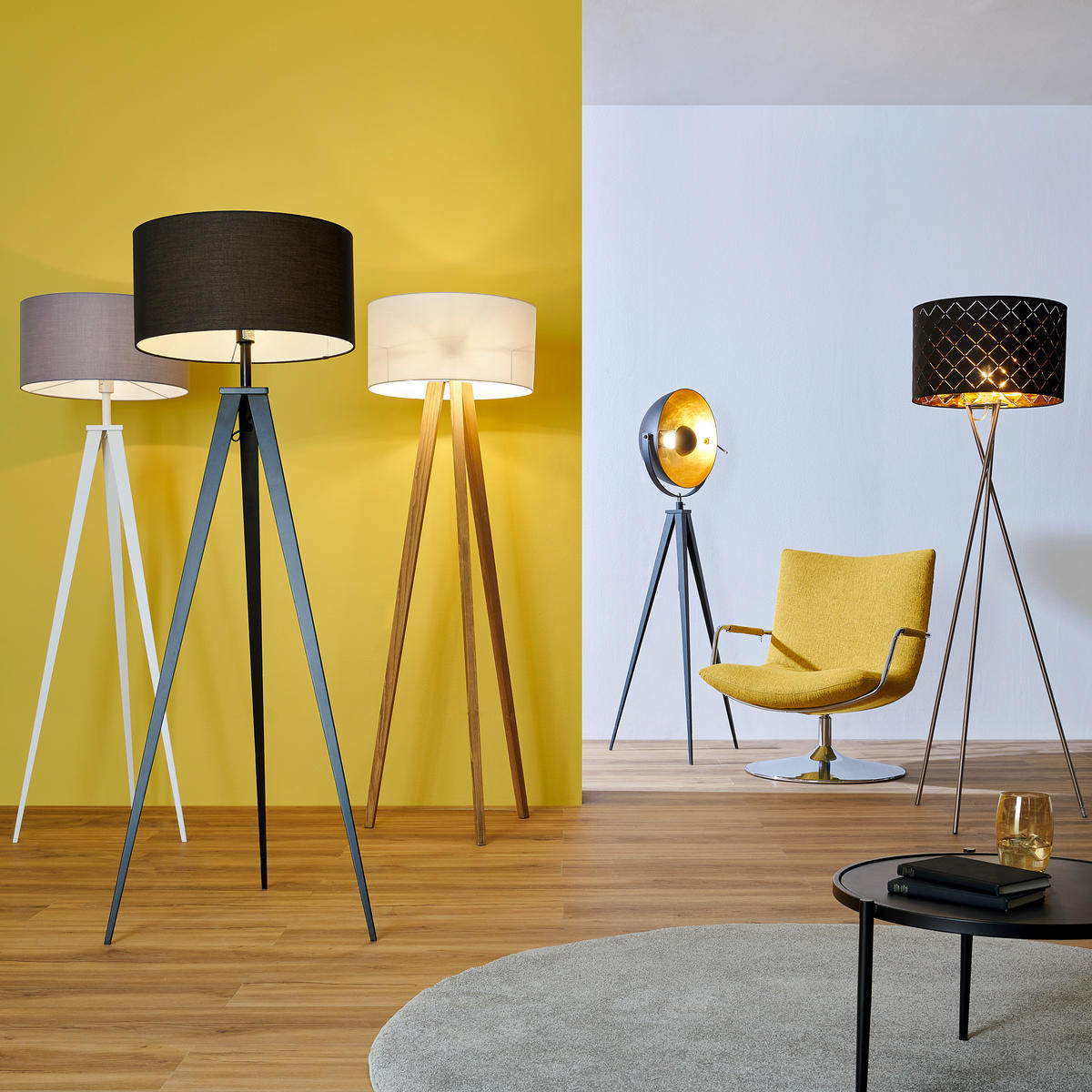 STOJACIA LAMPA, 50/165 cm  - hnedá/biela, Natur, kov/drevo (50/165cm)