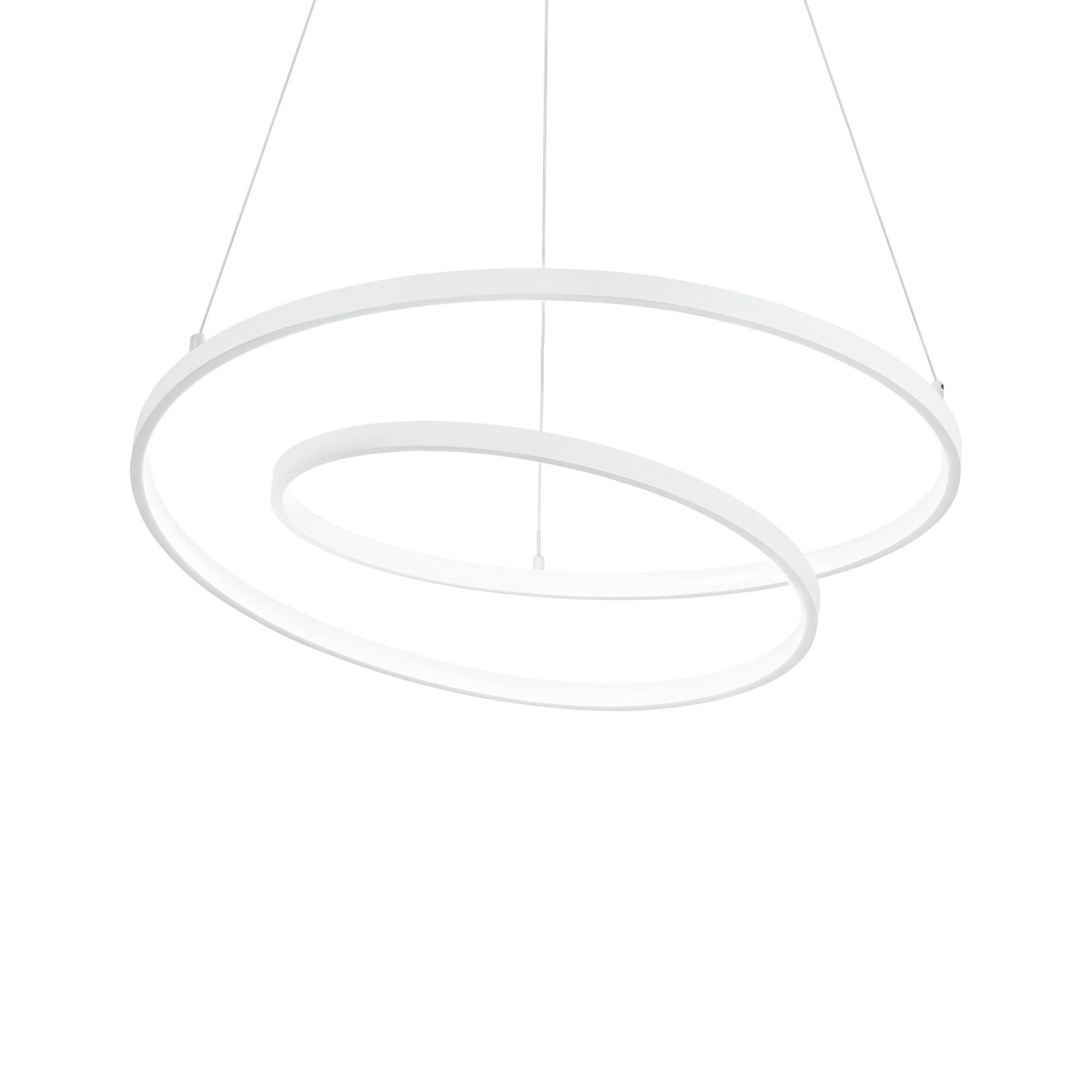 LED-HÄNGELEUCHTE Bianco 80/39/150 cm   - Weiß, Design, Kunststoff/Metall (80/39/150cm) - Ideal Lux
