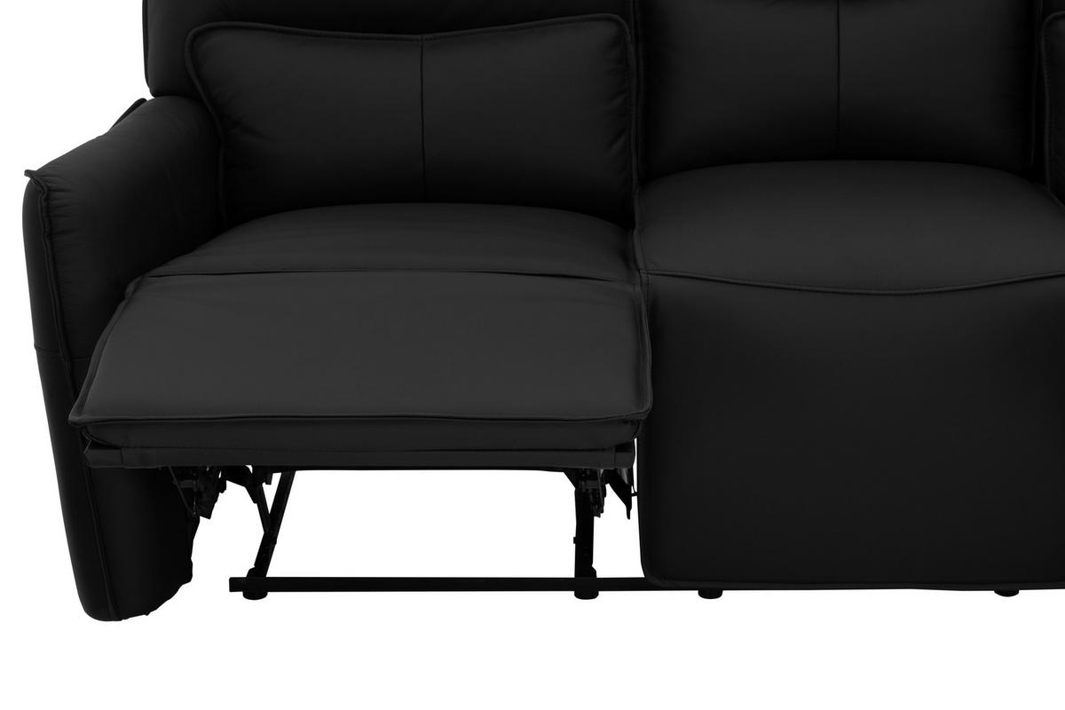ÜLŐGARNITÚRA bőr fekete  - fekete, Konventionell, műanyag/bőr (191/139/82/99/96cm) - MID.YOU