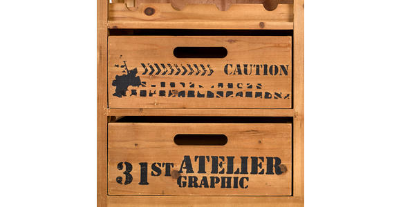 BARWAGEN Tanne massiv Grau, Naturfarben, Schwarz  - Schwarz/Naturfarben, LIFESTYLE, Holz/Metall (82,5/32,5/98cm) - Landscape