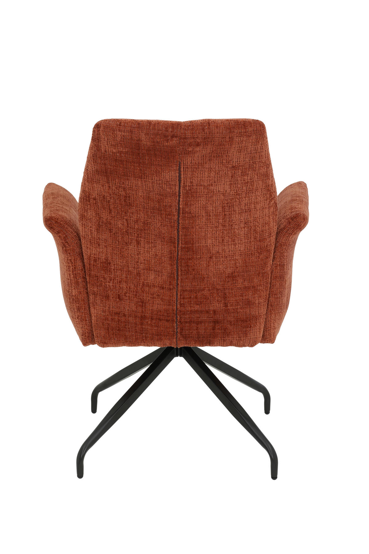 ARMLEHNSTUHL 1 Stück erweiterbar, Sitzfläche 360° drehbar, inklusive Armlehnen, ergonomische Rückenlehne, gepolsterte Armlehnen Webstoff, Mikrofaser  - Schwarz/Kupferfarben, MODERN, Textil/Metall (71/93/68cm) - MID.YOU