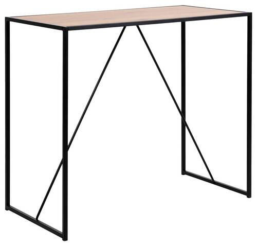 BARTISCH rechteckig Schwarz, Eichefarben - Eichefarben/Schwarz, Basics, Holzwerkstoff/Metall (120/60/105cm) - MID.YOU