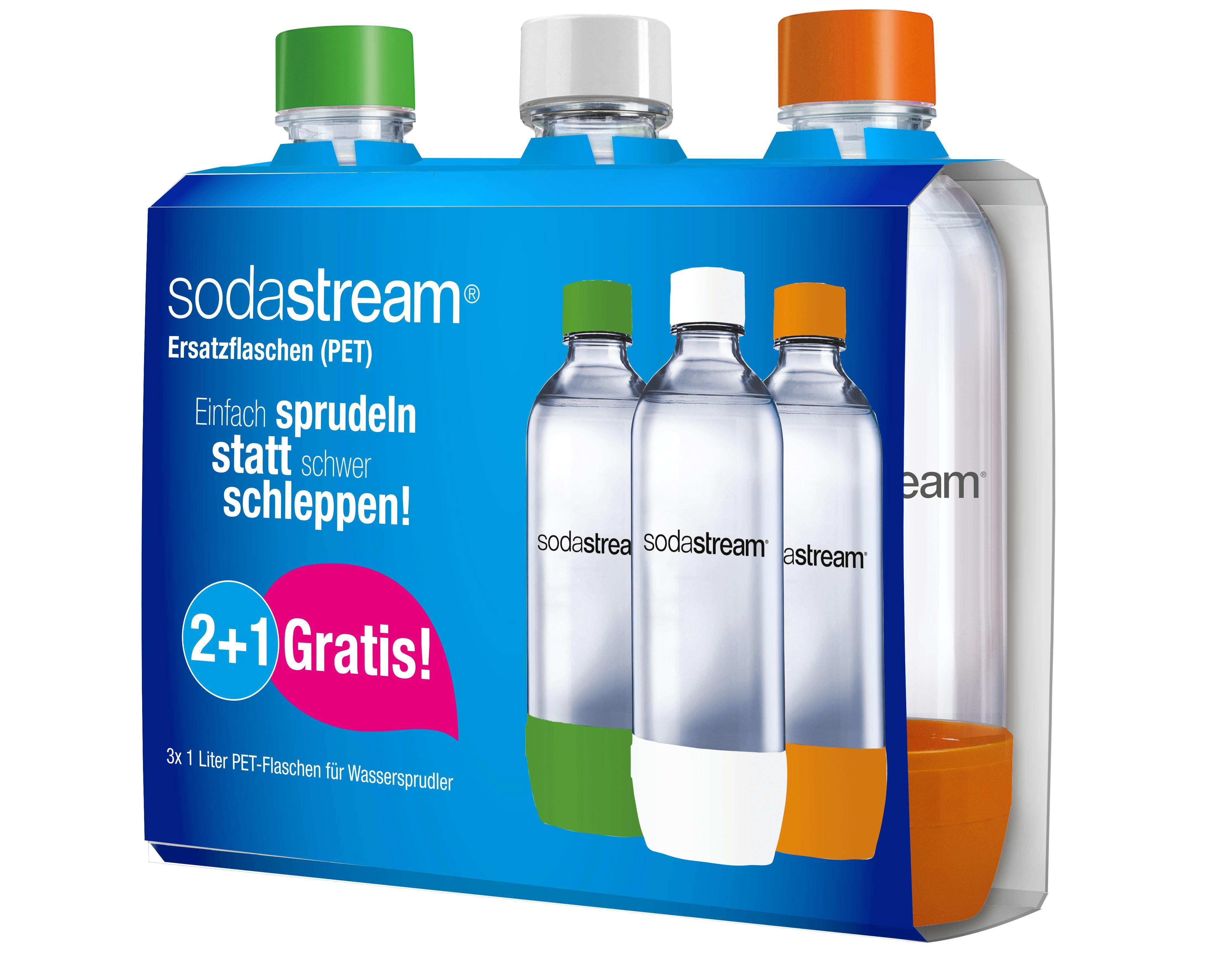SodaStream PET-Flasche 2+1 1L  - Orange/Weiß, Basics, Kunststoff (27/10,5/26cm) - SodaStream