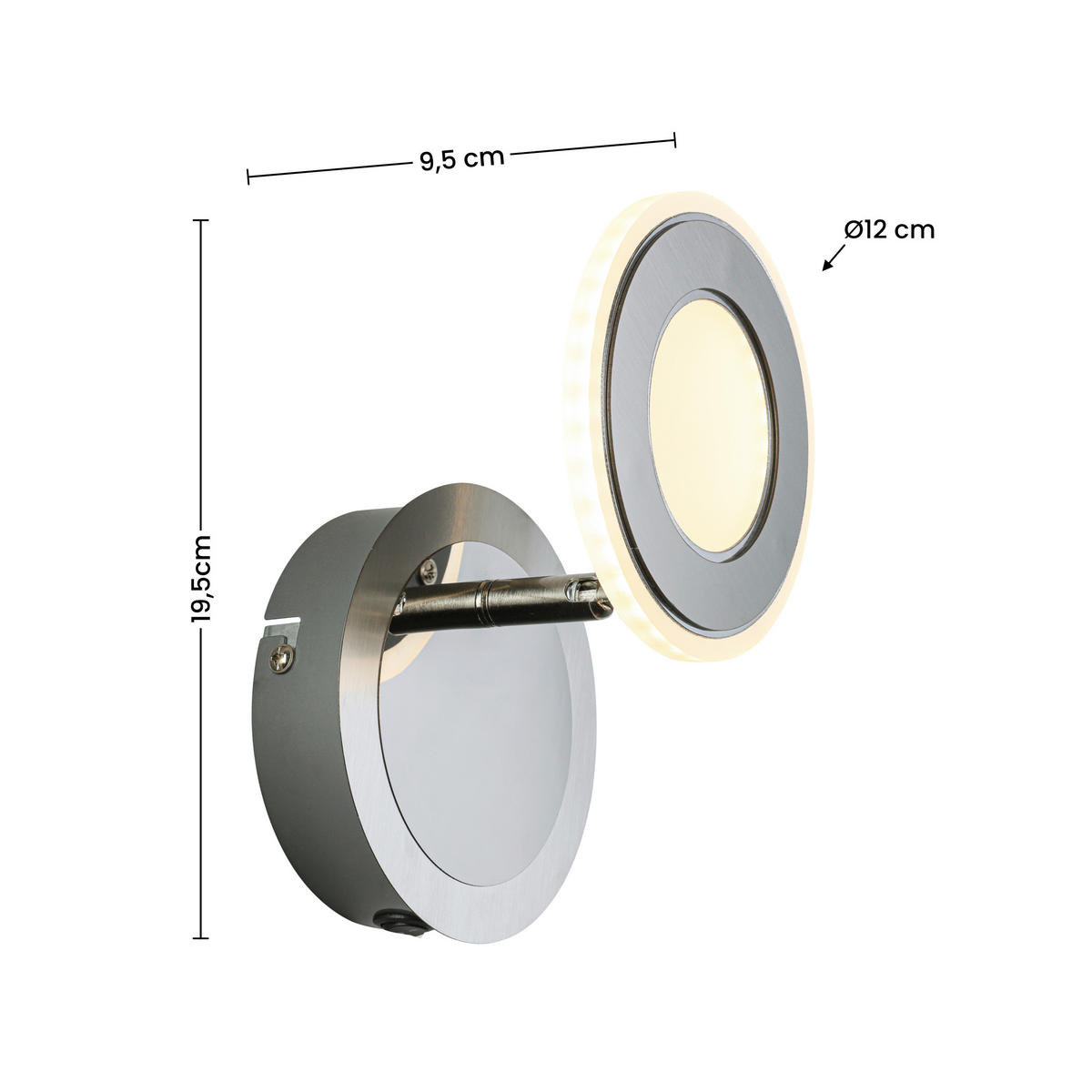 LED-SPOTLIGHT 12/9,5/19,4 cm   - kromfärg/nickelfärgad, Design, metall/plast (12/9,5/19,4cm) - Novel