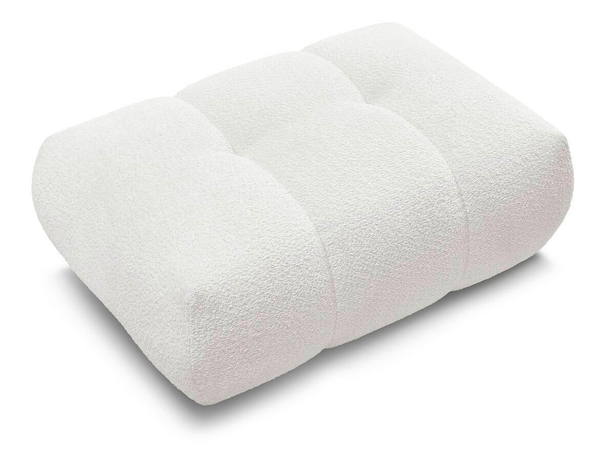 HOCKER FUJI  Bouclé Weiß  - Schwarz/Weiß, MODERN, Kunststoff/Textil (112/44/80cm)