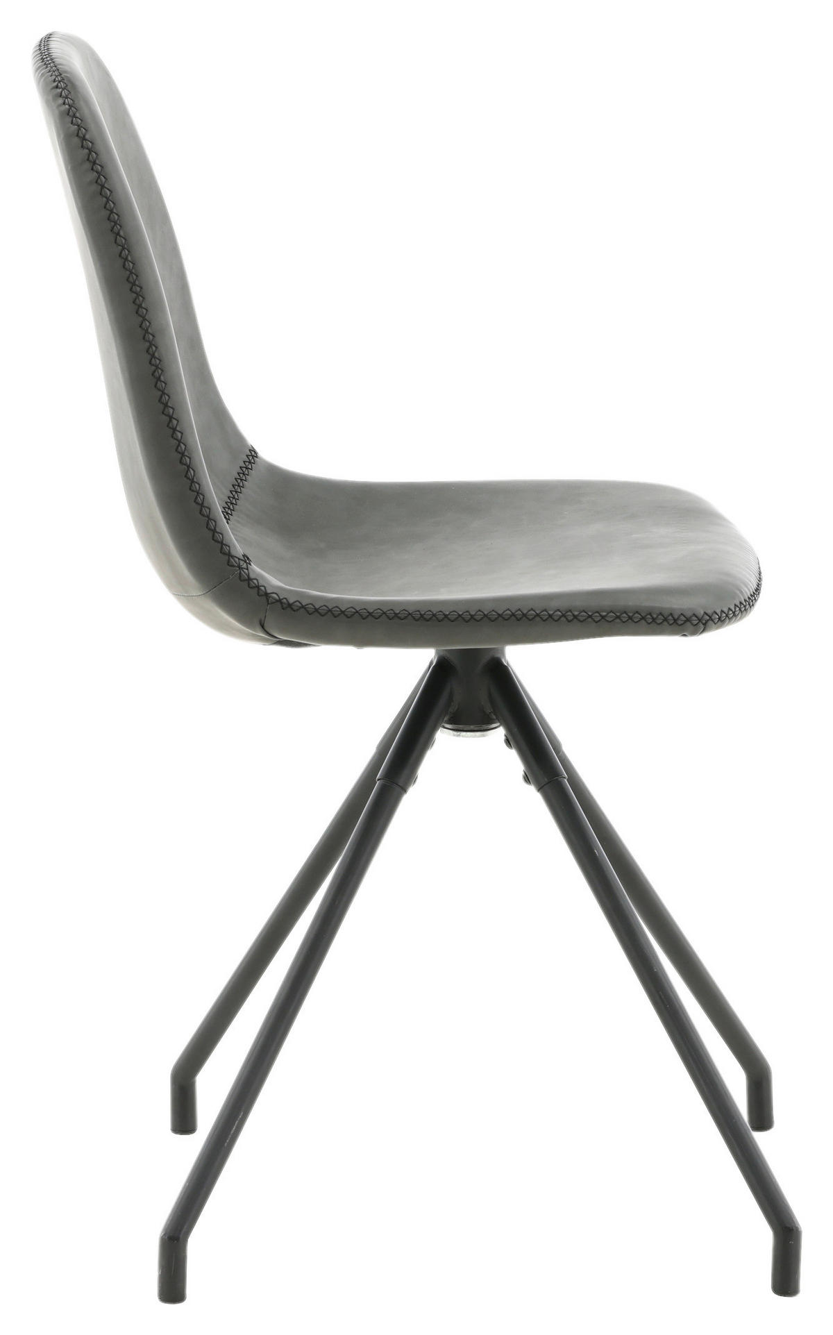 STOLSET 2 styck stål läderimitation (vegan)  - svart, Design, metall/textil (44/88/54cm) - Livetastic