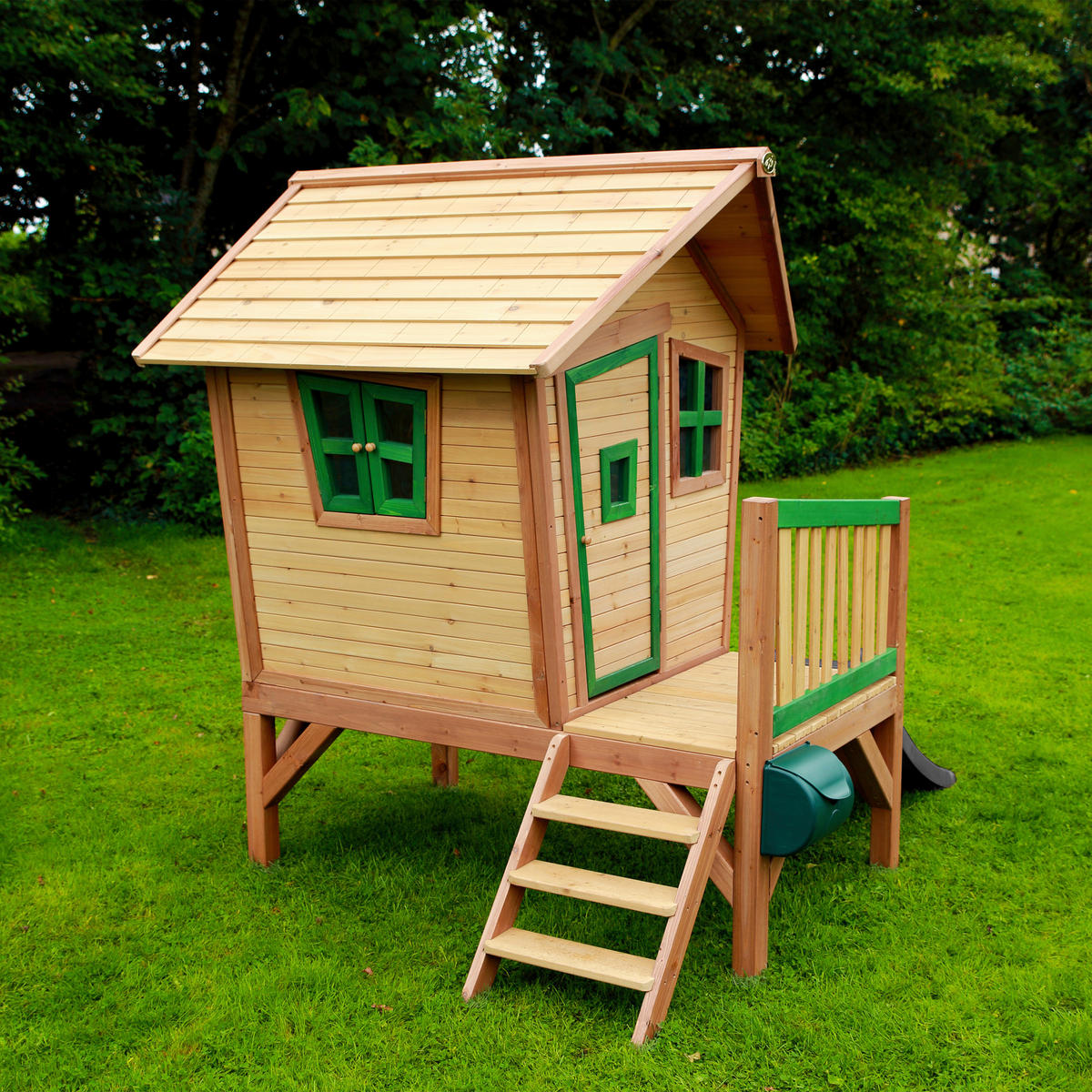 SPIELHAUS 264/203/177 cm  - Braun/Grau, KONVENTIONELL, Holz/Kunststoff (264/203/177cm) - Ambia Garden
