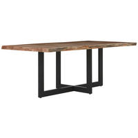 JEDÁLENSKÝ STÔL, akácia, čierna, farba akácie, 200/100/76 cm - čierna/farba akácie, Lifestyle, kov/drevo (200/100/76cm) - Landscape