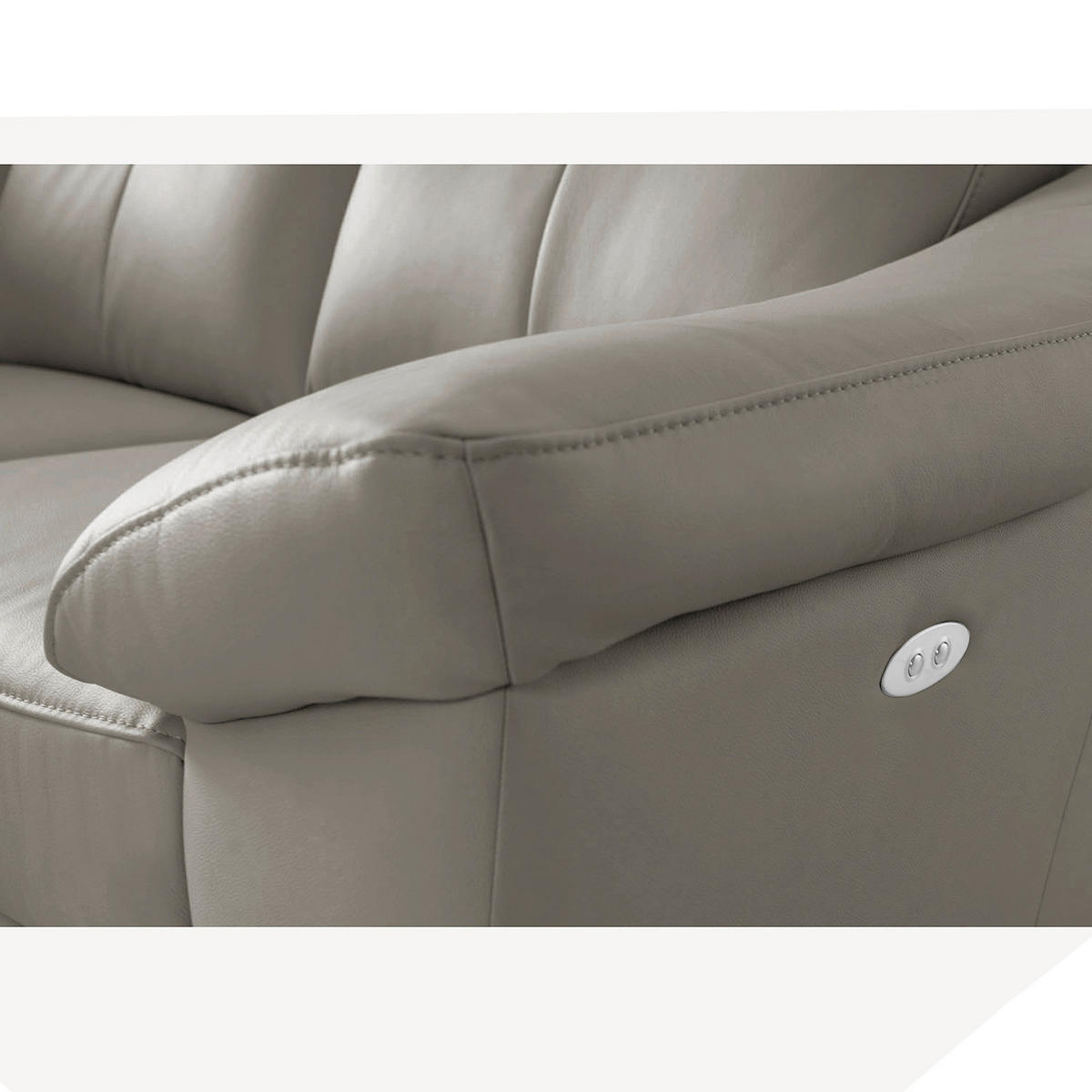 ECKSOFA Schlammfarben Echtleder Lederlook  - Chromfarben/Schlammfarben, Design, Leder/Textil (194cm) - Livetastic