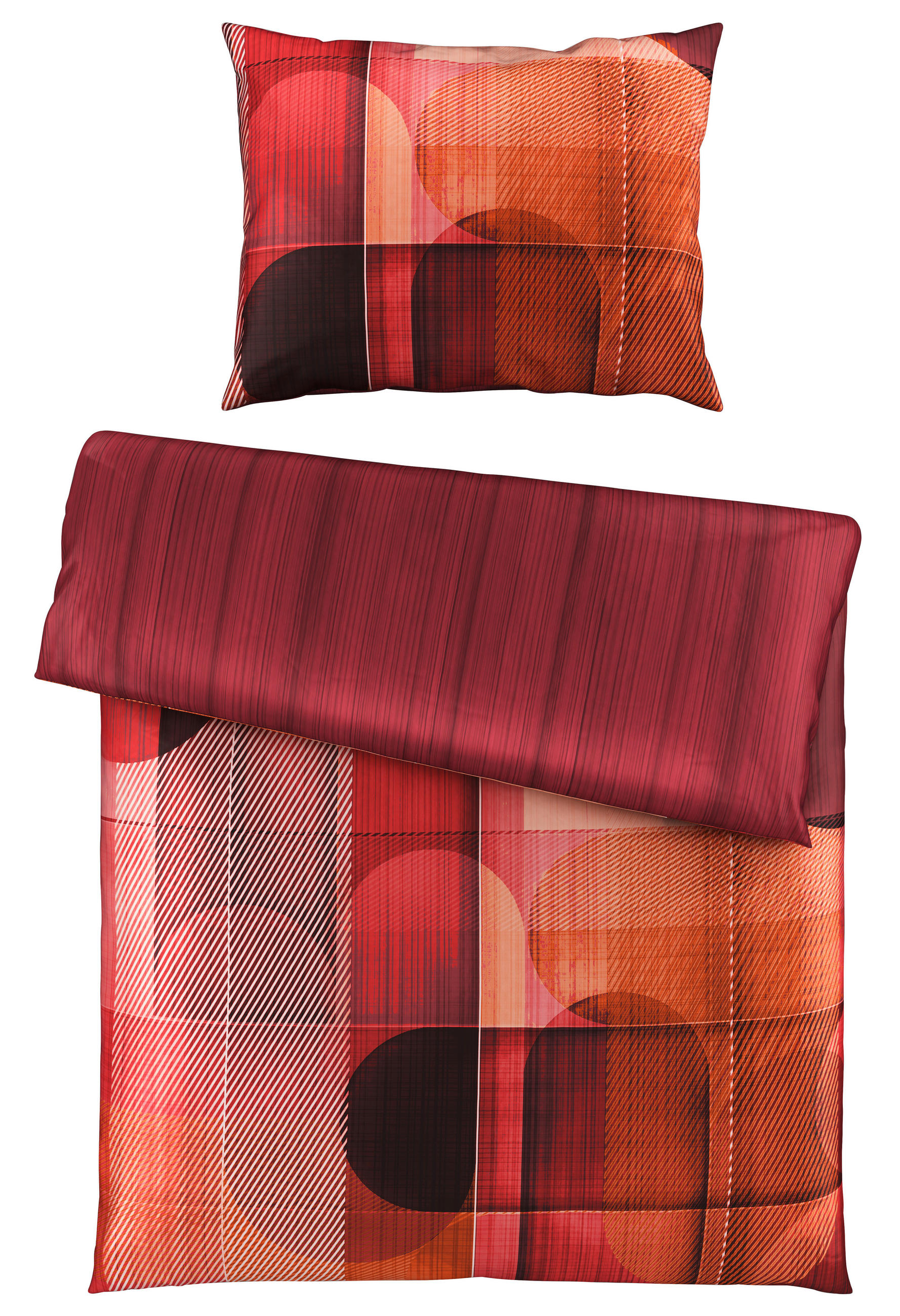 WENDEBETTWÄSCHE Satin 140/200 cm  - Terracotta, Design, Textil (140/200cm) - Novel