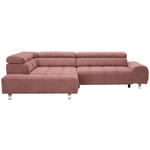 ECKSOFA in Webstoff Rosa  201/295 cm  - Dunkelgrau/Silberfarben, Design, Textil/Metall (201/295cm) - Hom`in
