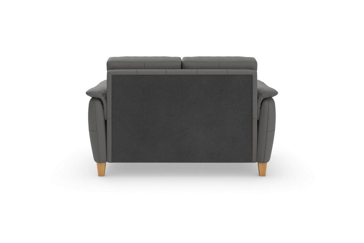 DVOUMÍSTNÁ POHOVKA, mokka, pravá kůže - barvy dubu/mokka, Basics, dřevo/textil (149/89/89cm) - Sit & More