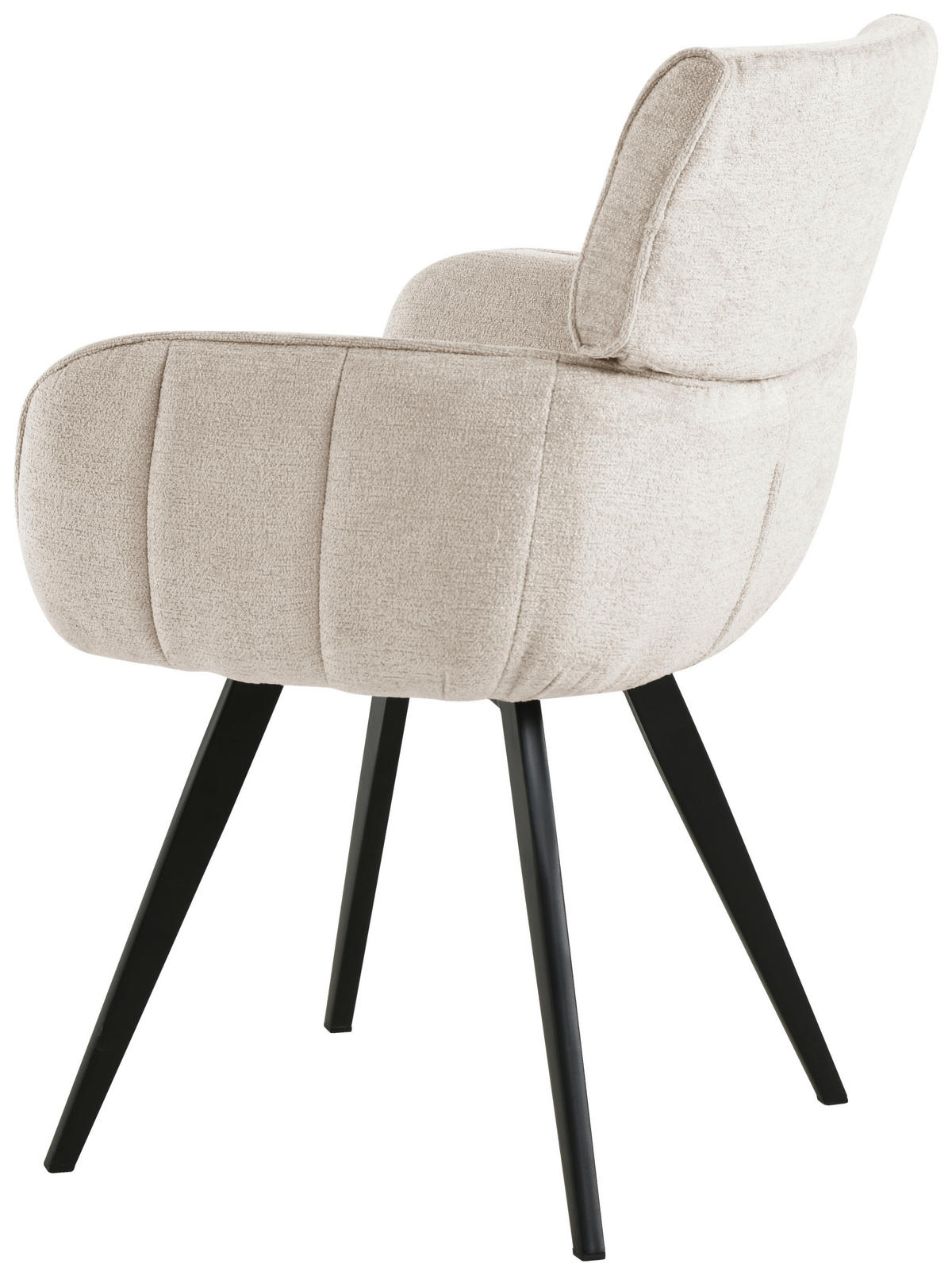 ARMLEHNSTUHL  in Eisen Chenille  - Hellgrau/Schwarz, Design, Textil/Metall (61/86/63cm) - home24