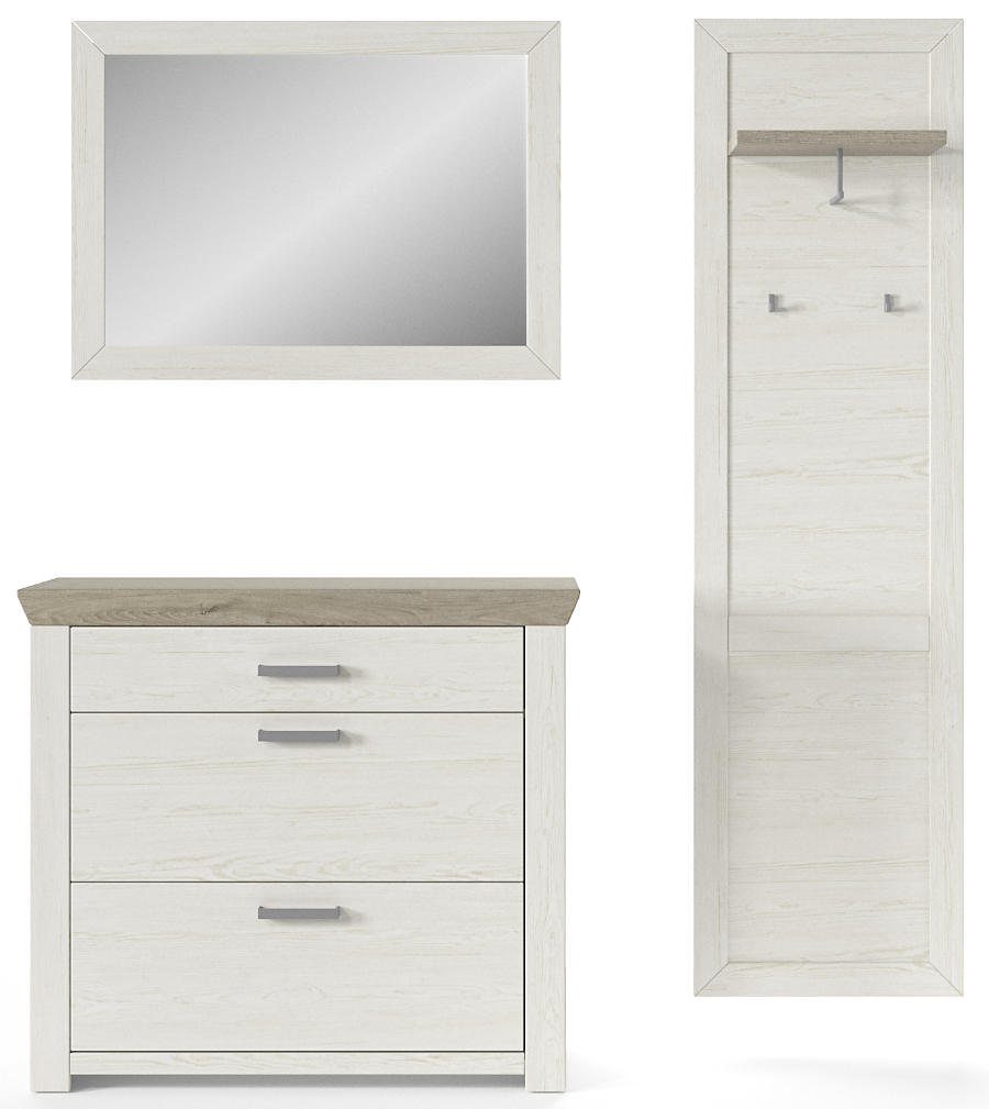GARDEROBE 3-teilig  in 172/201/42,2 cm  - Eichefarben/Pinienfarben, Basics, Holzwerkstoff (172/201/42,2cm) - SetOne by Musterring
