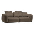 BIGSOFA in Samt Braun  - Schwarz/Braun, MODERN, Kunststoff/Textil (260/70/122cm) - Carryhome