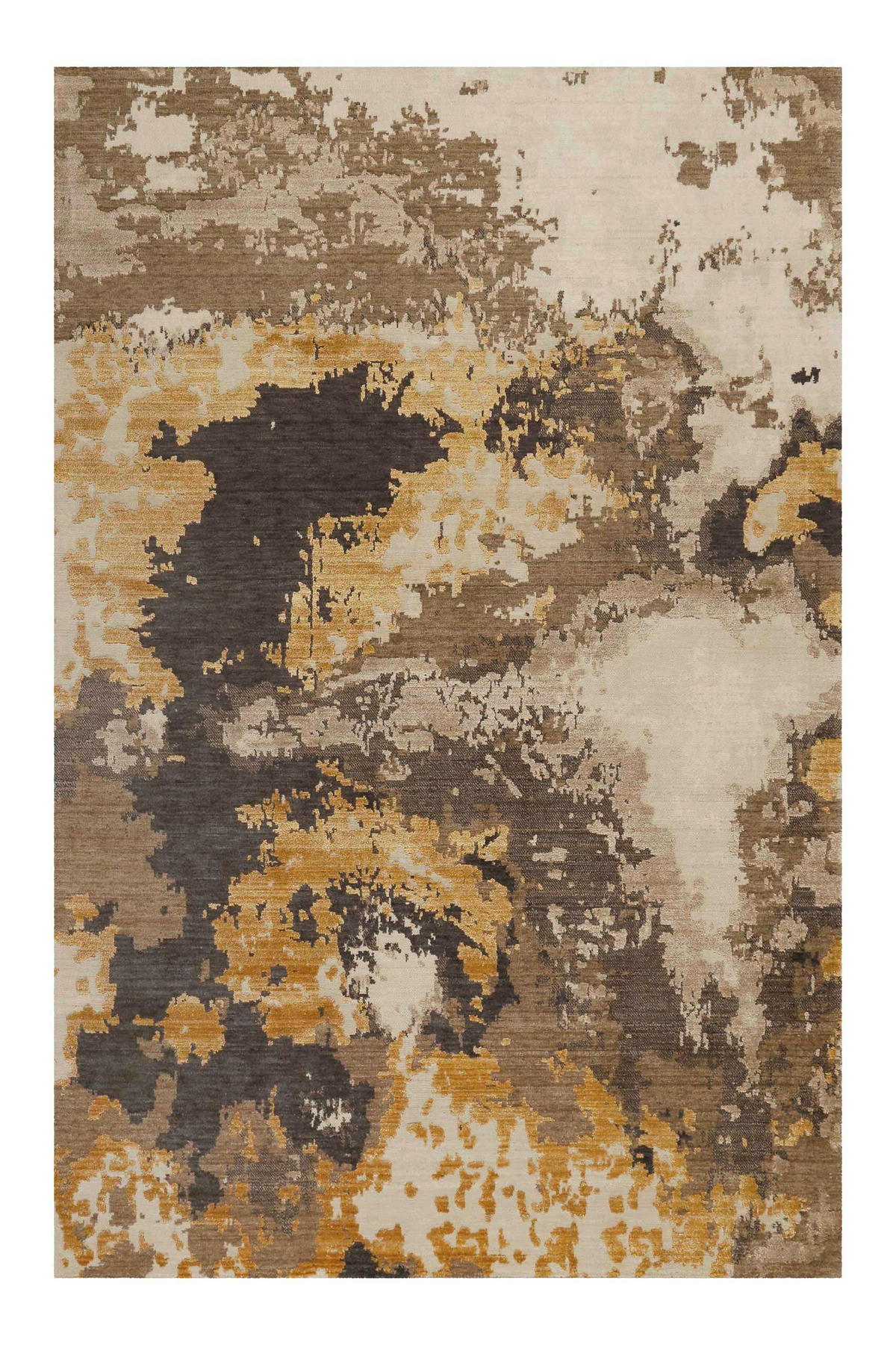 FLACHWEBETEPPICH 50/80 cm Manhattan Schwarz, Goldfarben, Beige  - Beige/Goldfarben, Design, Textil (50/80cm) - Esprit