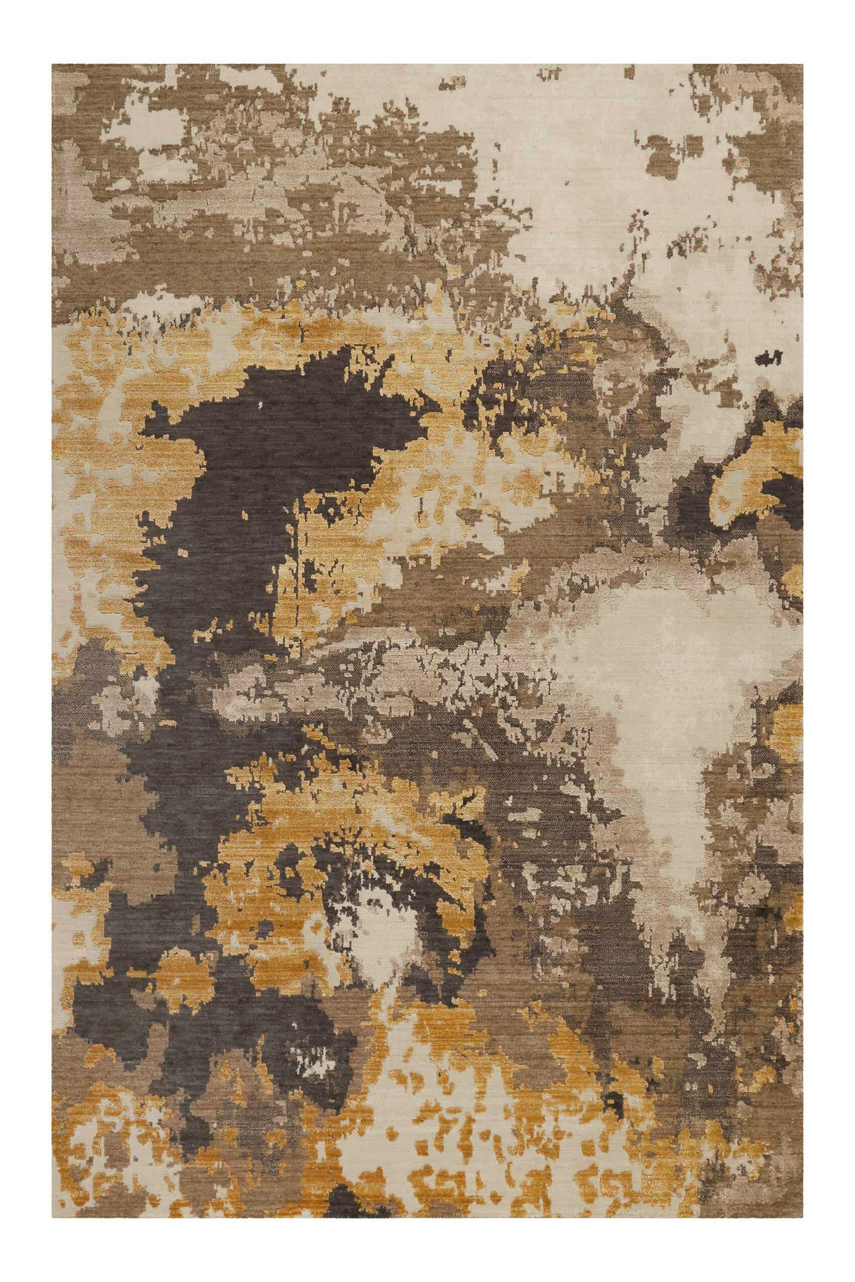 Esprit Flachwebeteppich Manhattan Schwarz, Gold, Beige 50x80 cm