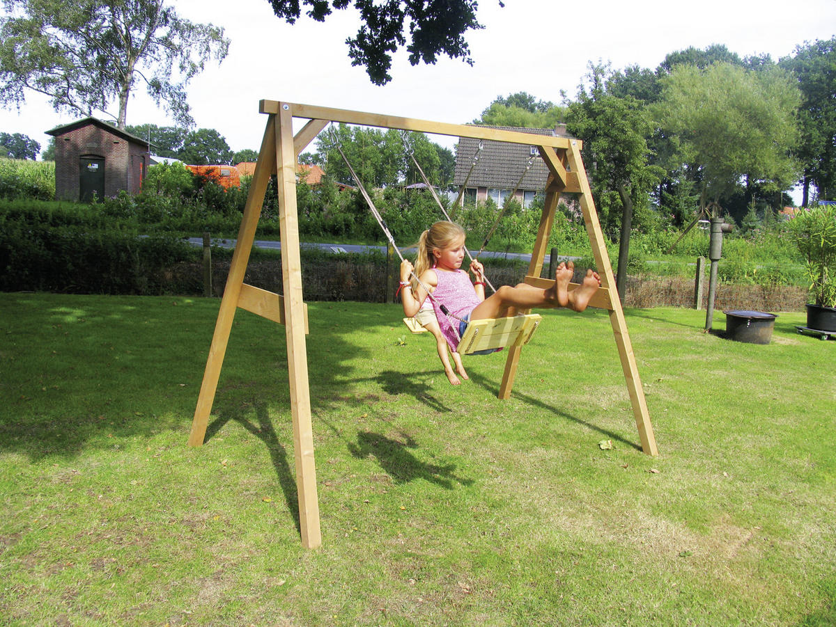 SCHAUKEL DOUBLE SWING Hellbraun  - Hellbraun, KONVENTIONELL, Holz (254/207/160cm) - Ambia Garden