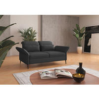 2,5-SITZER in Flachgewebe Dunkelgrau  - Dunkelgrau/Schwarz, KONVENTIONELL, Textil/Metall (189/92/123cm) - Sit & More
