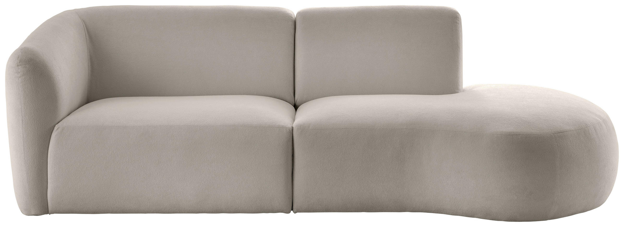 ECKSOFA in Mikrofaser Taupe - Taupe/Schwarz, Modern, Kunststoff/Textil (238/107cm) - Livetastic