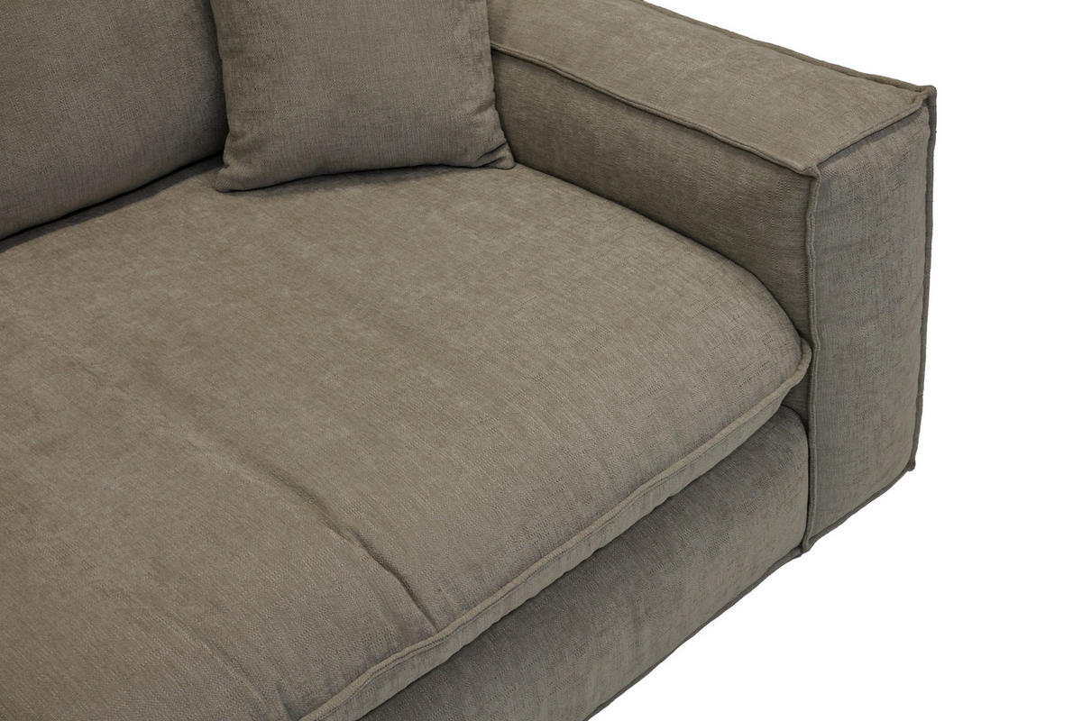 BIGSOFA Chenille Grau  - Schwarz/Grau, MODERN, Kunststoff/Textil (255/76/117cm) - Milino
