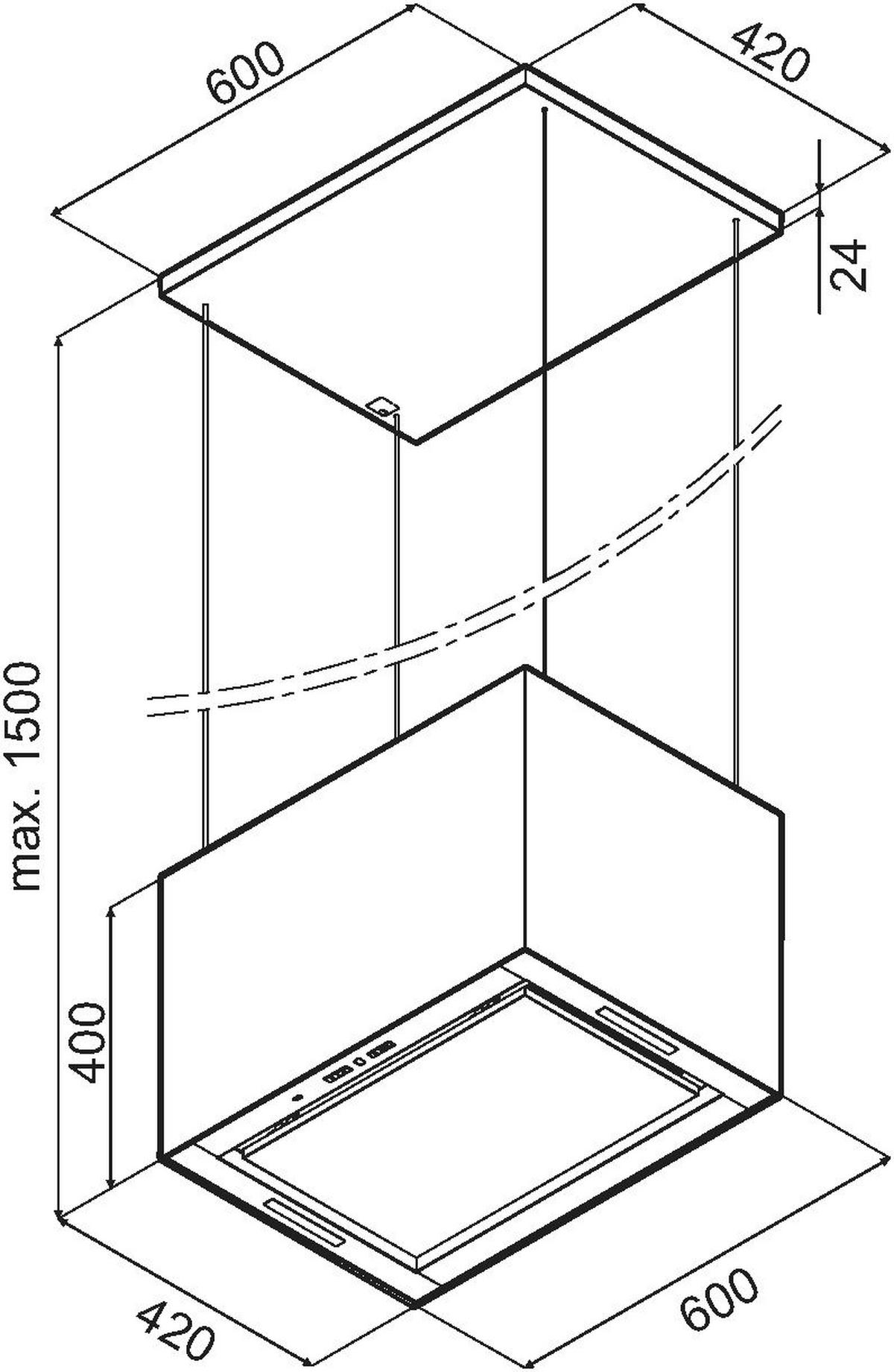 DUNSTABZUGSHAUBE 60101  - Schwarz, Basics, Metall (60/80-150/42cm) - Mican
