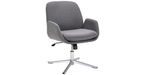ARMLEHNSTUHL  Stoffauswahl, Sitzfläche 360° drehbar, inklusive Armlehnen Webstoff  - Edelstahlfarben/Dunkelgrau, KONVENTIONELL, Textil/Metall (60/77-84/66cm) - Novel