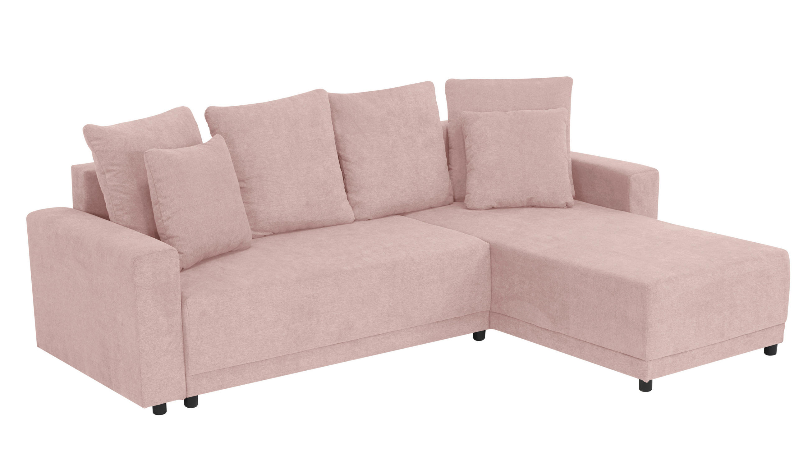 ECKSOFA in Mikrofaser Rosa  178/248 cm  - Schwarz/Rosa, Design, Kunststoff/Textil (178/248cm) - MID.YOU