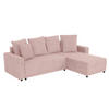 ECKSOFA Rosa Mikrofaser  - Schwarz/Rosa, Design, Kunststoff/Textil (178/248cm) - MID.YOU