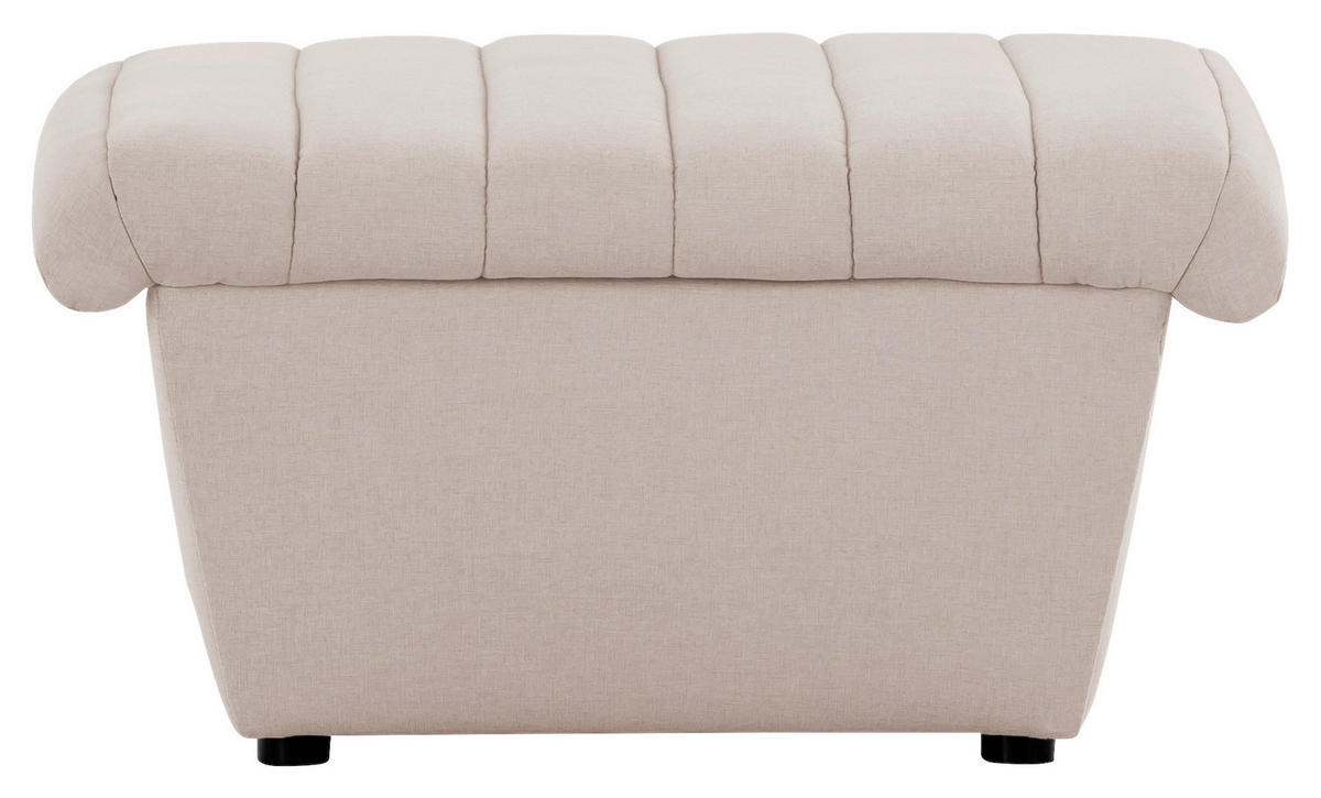 HOCKER in Textil Ecru  - Ecru/Schwarz, Design, Kunststoff/Textil (74/43/85cm) - LOOKS by W.Joop