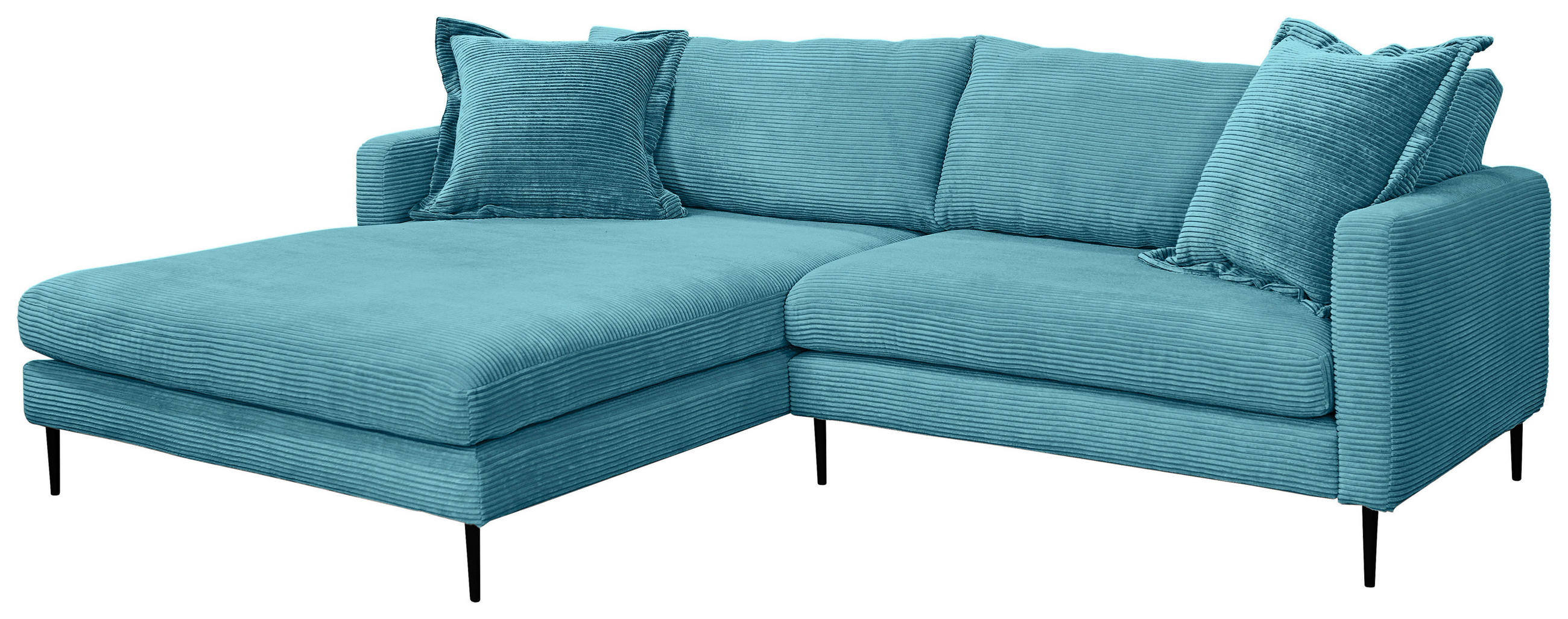 KUTNA GARNITURA tekstil  svijetlo plava   - crna/svijetlo plava, Design, tekstil/metal (193/268cm) - P & B