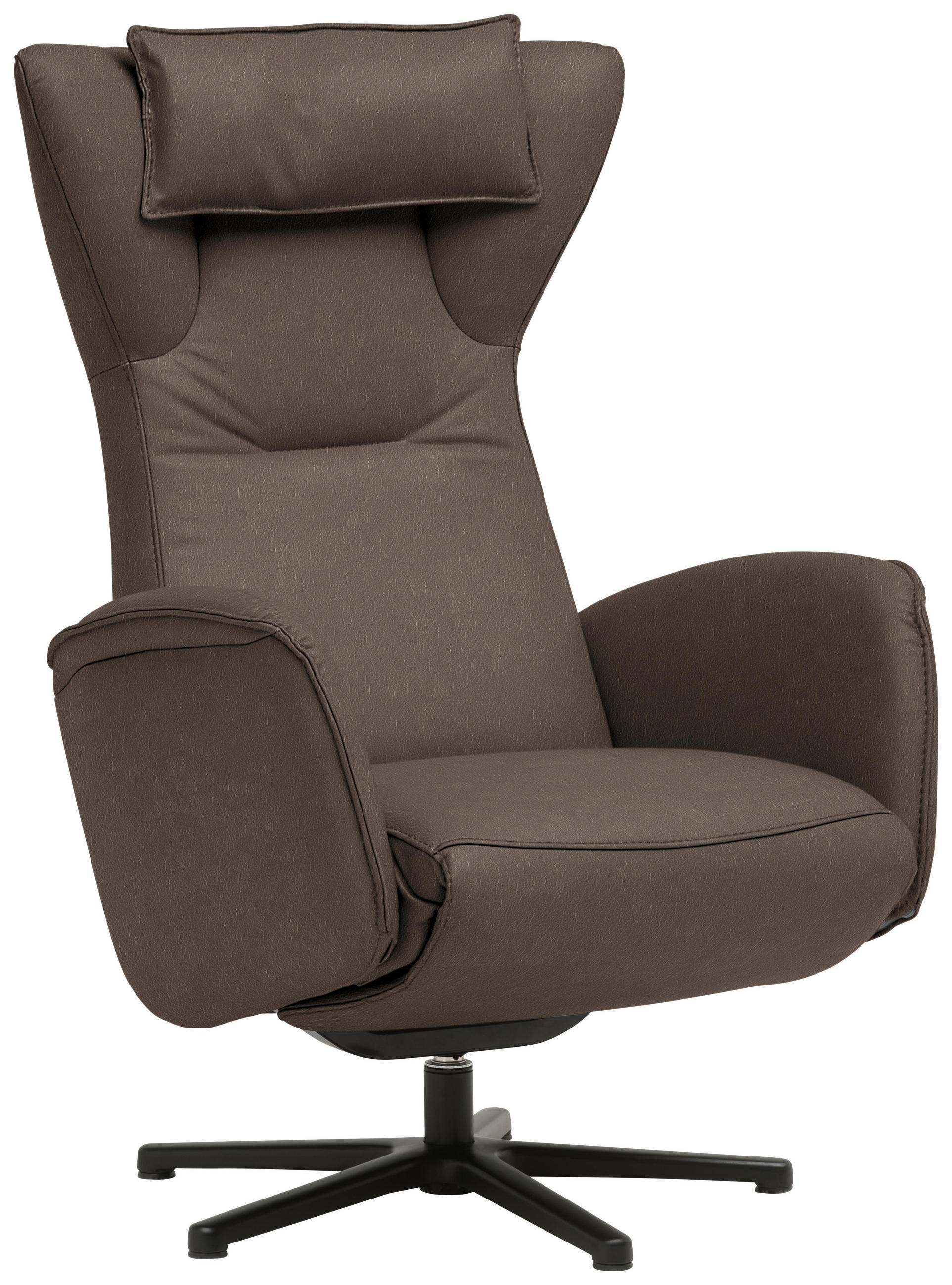 RELAXSESSEL Leder Dunkelbraun  - Dunkelbraun/Schwarz, Design, Leder/Metall (75/106/86cm) - Valdera