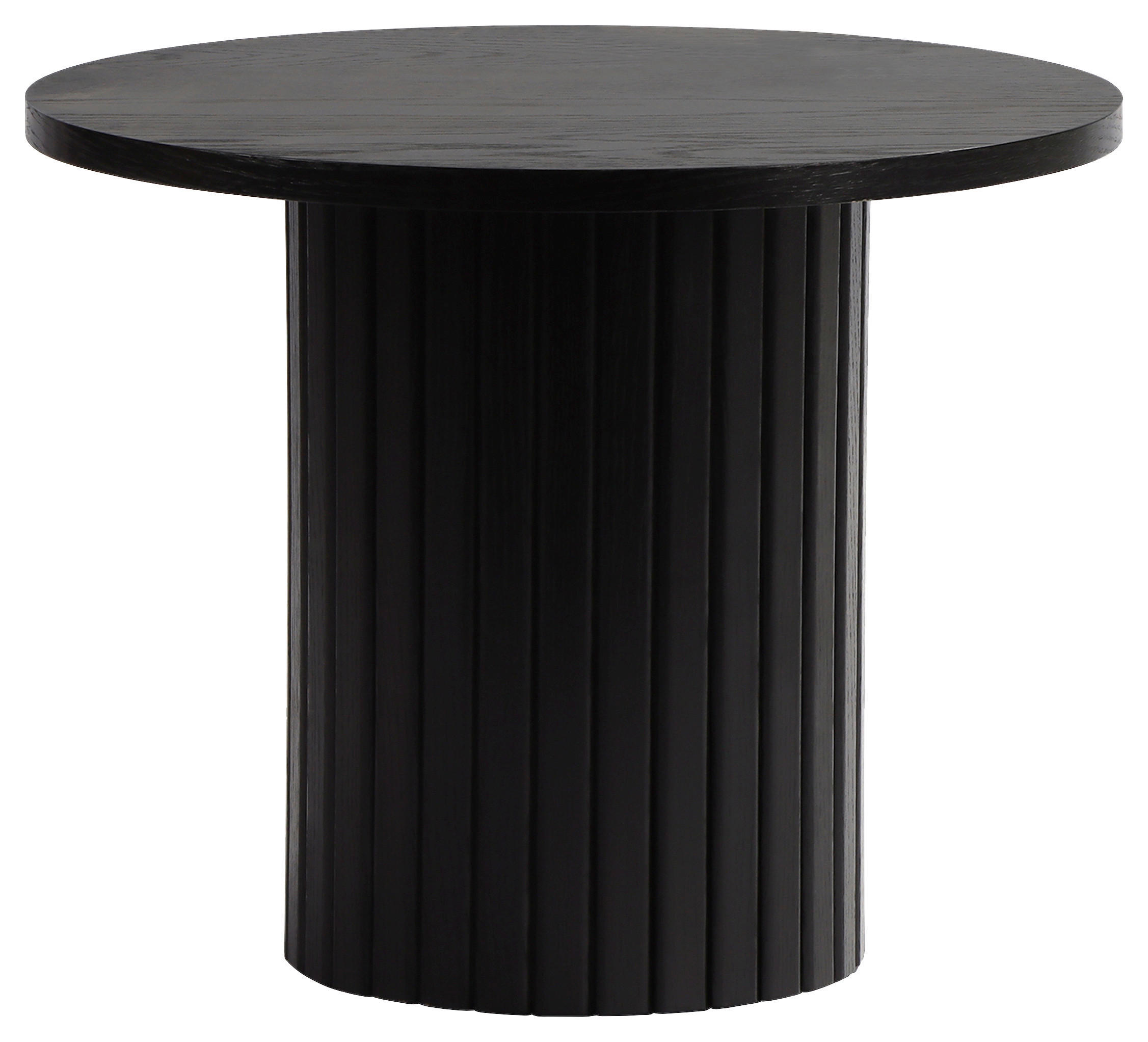 BEISTELLTISCH 50/50/40 cm Eiche furniert Schwarz rund  - Schwarz, Design, Holz/Holzwerkstoff (50/50/40cm) - Xora