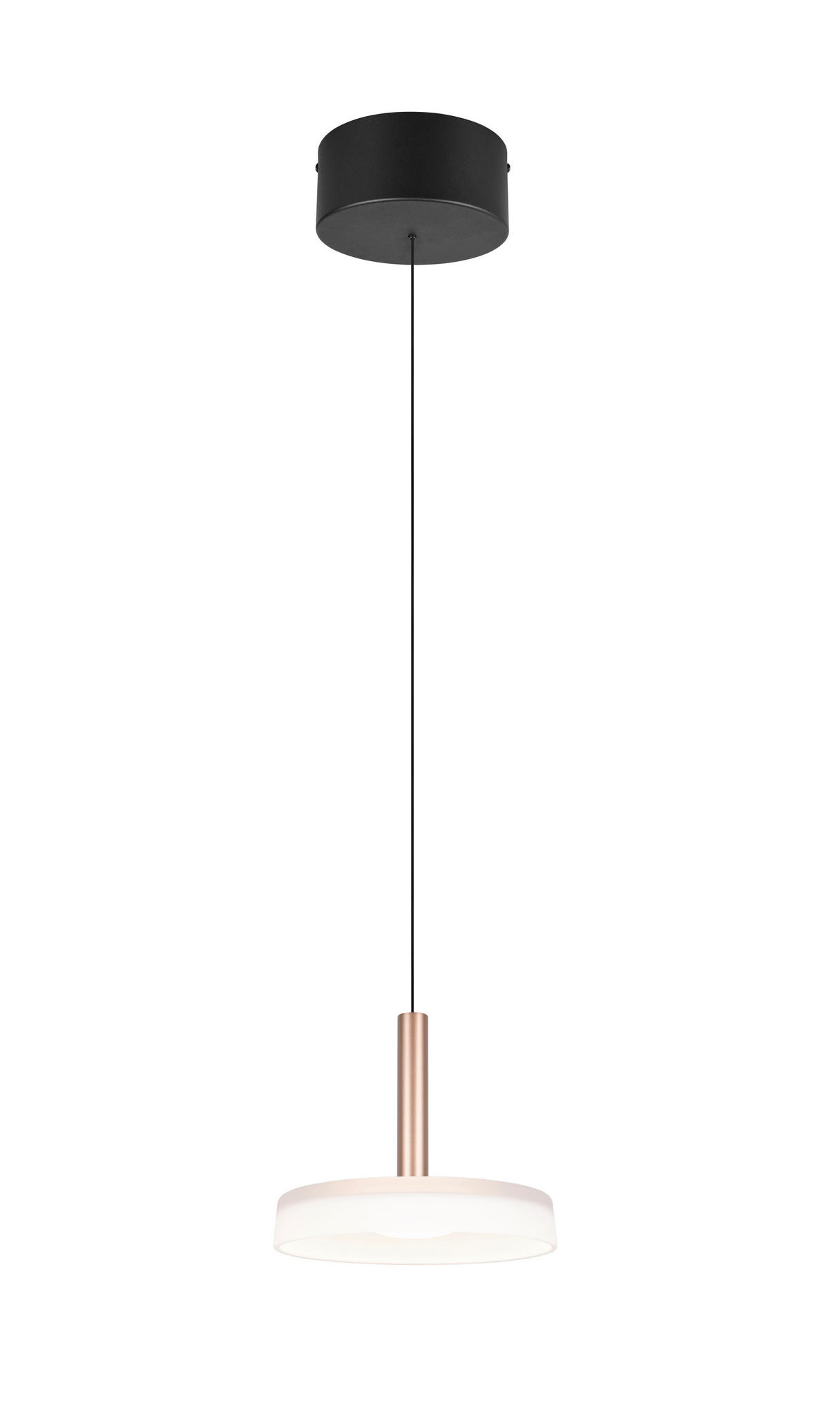 LED-PENDELLEUCHTE 22/200 cm  - Braun/Weiß, Design, Glas/Metall (22/200cm)