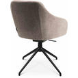 ARMLEHNSTUHL  in Aluminium Velours  - Ecru/Schwarz, Design, Textil/Metall (58/81,5-84,5/60cm) - Johann Jakob